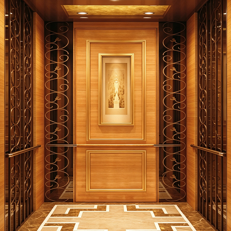 Lift rezidențial din oțel inoxidabil Rose Gold Mirror pentru vile private
